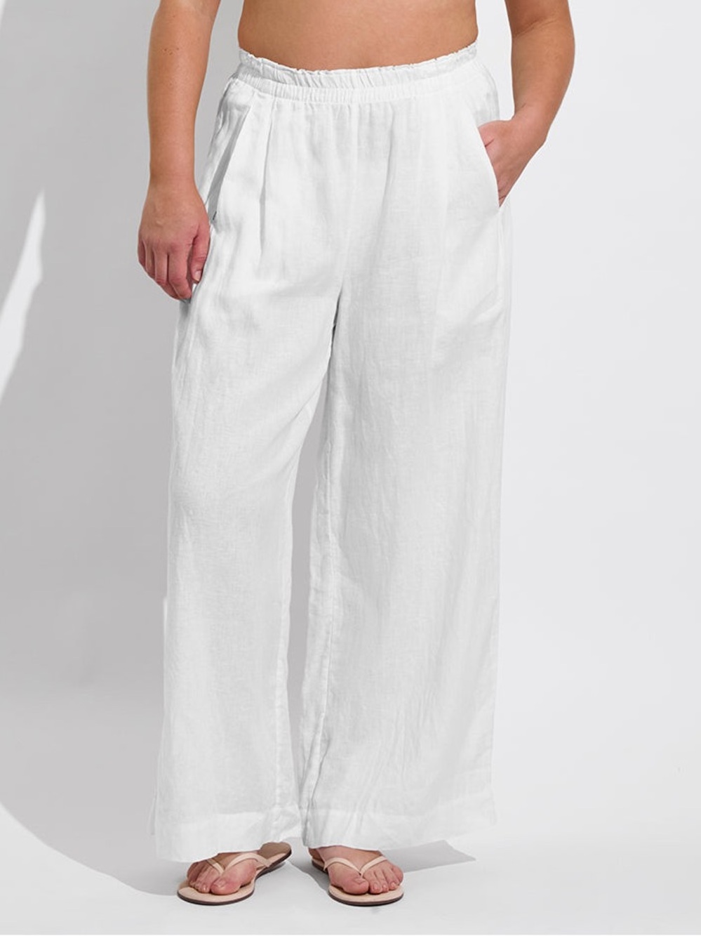 Left on Friday Coastal Linen Pant Coconut White Size XL